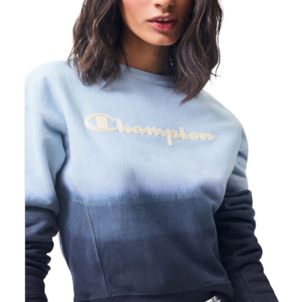 Champion Reverse Weave Women's  Dye Sweatshirt Crewneck Pullover Size M Blue